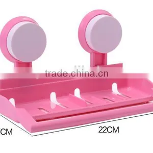Vacuum Suction Cup Kitchen and Bathroom Plastic Multifunction Shelf/holder/soap Frame/towel Rack thumbnail-2