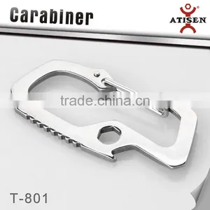 Survival Camping Hiking Rescue Gear Hot Mini Stainless Steel Carabiner Keychain EDC Multi Tool thumbnail-1