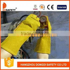 DDSAFETY Cheapest Long Yellow Leather Gloves For Welders thumbnail-1