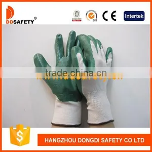 DDSAFETY White Nylon With Green Nitrile Glove thumbnail-1