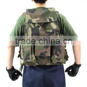 Camouflage Woodland Green Tactical Vest With Pen Flash Light Magazine Pouch for Front Rear thumbnail-5