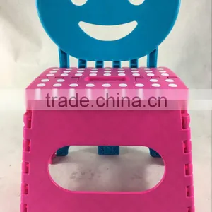 Factory Price Colorful Smile Face Kids Plastic Folding Chair thumbnail-3