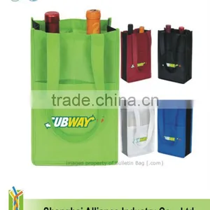 90 GSM Nonwoven Four Bottle Wine Bag thumbnail-1