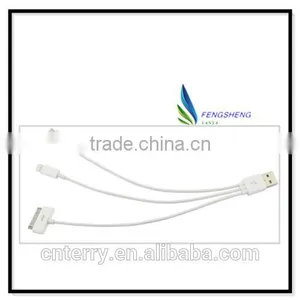 Fashionable Multi-function Colorful 4 in 1 Usb Data Cable for Iphone Samsung thumbnail-1