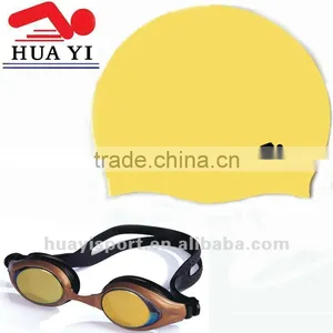 Waterproof Silicone Customize Swimming Caps and Glasses thumbnail-1