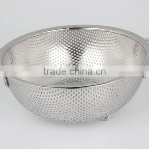 25.5cm 40.5cm Stainless Steel Colander With Two Handles for Rice / Fruit / Vegetable thumbnail-1
