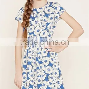 Dress for Girl 12 Years 2016 Custom Printed Knit Dress HSD3751 thumbnail-1
