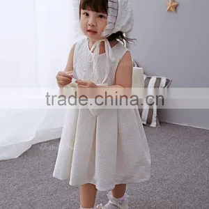 Baby Clothes Wholesale Hot Sale Chiffon Cheap 2017 Baby Clothing Children's Boutique Sleeveless Summer White Flower Girl Dress thumbnail-2