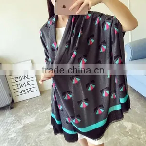 New Arrival 2017 Spring Girl Muffle Special Tartan Printed Design Cotton and Linen Material 190*90cm Women Scarf thumbnail-3