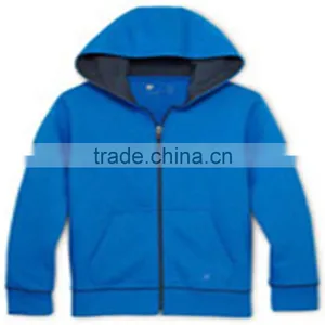100% Ctn, Fleece, One Side Brush, Children Boys Hooded Jacket Cangaru Pocket With Zipper thumbnail-1
