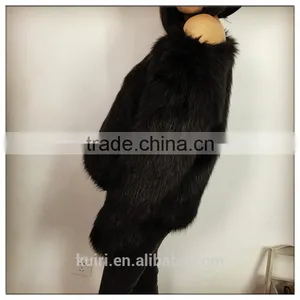 Faux Fur Women Pullover Tops Plaid Ribbed Warm Soft Sweaters Autumn Winter Crew Neck Loose Casual Sweater thumbnail-3