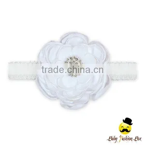 Wholesale Remake Photo Props Fabric Flashing Gray Bulk Flower With Diamond Newborn Baby Girl Elastic Strand Floral Headband thumbnail-5