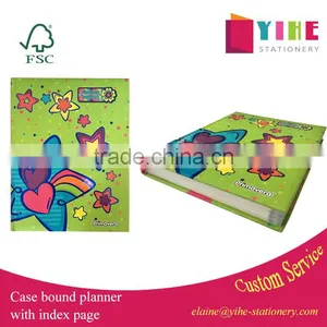 Case Bound Hardcover Planner With Card Index Page(PVC Film) Colors Printing Notebook thumbnail-1