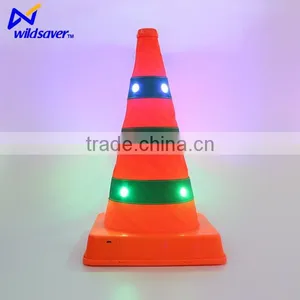 Traffic Portable Collapsible Nylon Oxford PP Base Rubber Traffic Cone thumbnail-2