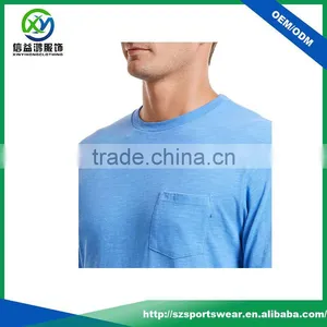 High Quality Cut Fit 100% Cotton Soft Touch Sky Blue Color T-shirt, Mens Shirt Pocket Style for Sports thumbnail-3