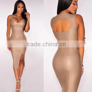 Hot Sale OEM Services Woman Summer Dresses Backless Sexy Bodycon Hollow Out Dress for Wholesale thumbnail-1