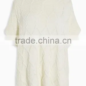 Lastest Design Cable Sweater Knitted Top For Ladies thumbnail-1