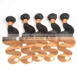 Wholease 1b/27 Color Sew in Human Hair Weave Ombre Hair , Brazilian Hair thumbnail-1