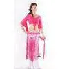 Long Tassel Belly Dance Hip Scarves Decorated With Coins For Performance Or Practice thumbnail-1