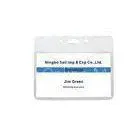 PVC Wallet Conference Name Badge Holders With 1 Slot Hole On Head For Clamp Clip (95 x 78mm) 30302 thumbnail-1