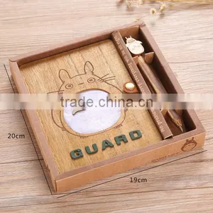 Writing Book My Neighbor Totoro Cartoon Wooden Birthday Gift Anime Notebook For Student thumbnail-1