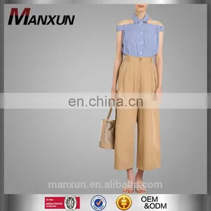 2017 OEM Srevices Girls Simple Clothing Comfort Khaki Pleated Plus Trousers Wholesale thumbnail-1