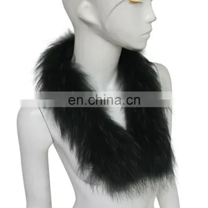 Fashion Colorful Dyed Genuine Raccoon Fur Collar thumbnail-2