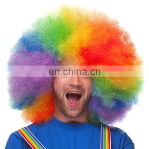 Halloween Carnival Party Big Jumbo Rainbow Colorful Wig for Adults thumbnail-1