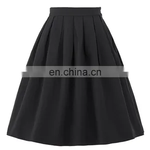 Belle Poque Stock Cotton Spandex Black Vintage 50s Retro Dress Skirt BP000154-1 thumbnail-1