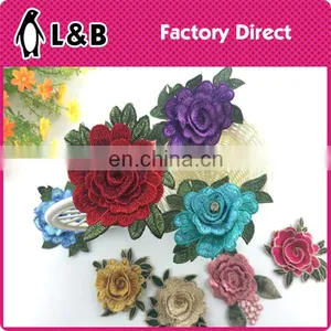 2017hot Sale Wholesale 3D Embroidery Flower Applique/patch for Decorate thumbnail-1