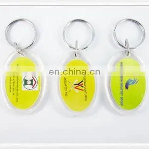Round Shape Custom Logo Card Inserted Acrylic Keychain thumbnail-4