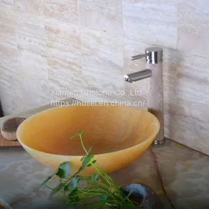 Honey Onyx Sinks, Honey Onyx Wash Basins, Nature Stone Bathroom Sinks thumbnail-1