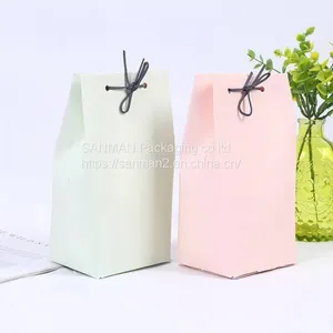 Yellow Kraft Paper Shopping Bag With String thumbnail-3
