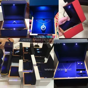 Jewelry Box With LED Light Packaging Paint Jewelry Ring Wedding Pendant Bracelet Brand New Gift thumbnail-4
