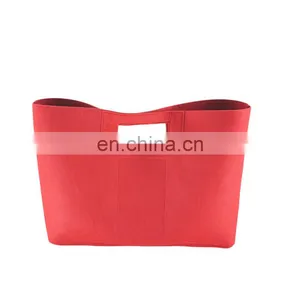 Felt Handbag Custom Your Own Logo Packaging White Brown Kraft Gift Craft Paper Bag With Ribbon Handles Printed Shopping Bags thumbnail-3