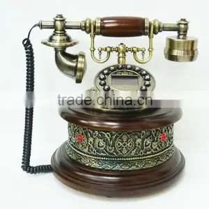 Resin Material Red Jewelry Caller id Antique Analog Telephone thumbnail-1