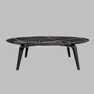 Concise Home LT1609-1 Modern Real Marble or Wooden Top Round Coffee Table thumbnail-1