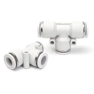 SMC 3 Way PE Series Union Tee Pneumatic Quick Connect Air Hose Fittings thumbnail-1