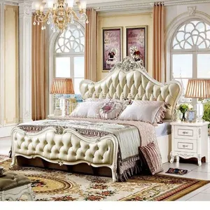 New Double Bed Luxury Leather Bed European Royalty Bed Waterproof Bedroom Furniture Bed thumbnail-3