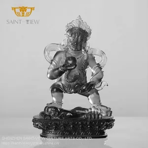 Factory Wholesale Five Ways God of Wealth Crystal Buddhism Statue Figurine thumbnail-3