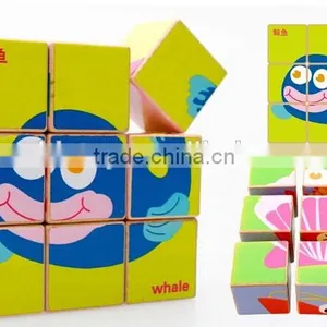 Promotional 9 Pcs Children's Educational Toys Games Kids Cube Block Puzzle Cubic Fun 3d Wooden Block Puzzle 3d Cube Puzzle Game Quality Choice thumbnail-2