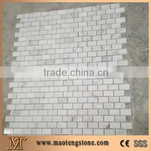 1x3 Fretwork Interlock Marble Mosaic Tile thumbnail-1