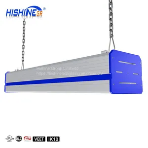 Hishine High Lumen 50W 100W 150W 200W 250W K1 With Dim or Motion Sensor 152 LM/W Industry Waterproof Led Linear High Bay Light thumbnail-2