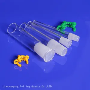 Male and Female Frosted Joint Quartz Glass Joint Tubes With Free Clip thumbnail-4