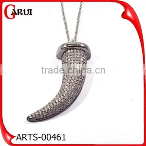 Mens Black Chain Necklaces Gay Sex Crystals Stainless Steel Spike Necklace Pendants thumbnail-1