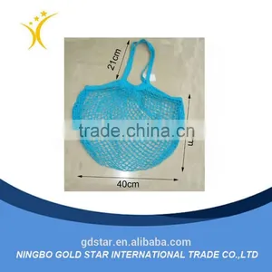 Cotton Mesh Sport Drawstring Net Shopping Bag thumbnail-1