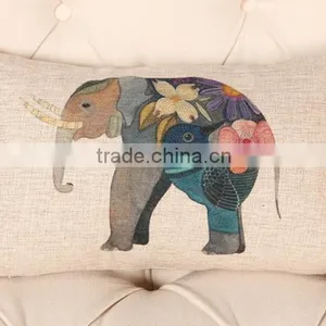 Best Quality Custom Beautiful Elephant Printed Pillow Charming Decoration Pillow thumbnail-2