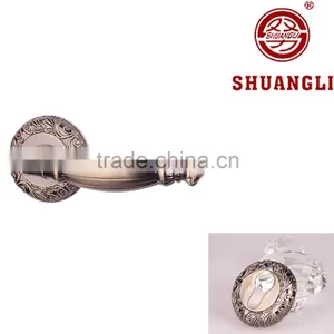 H57-23AB Entrance New Design Safety Rosette Door Lock With Silding Safety Lock AB Handle thumbnail-1