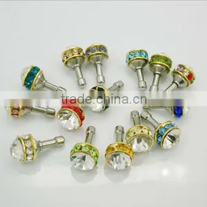 P0838 3.5mm Rhinestone Phone Dust Plug,phone Charm thumbnail-1