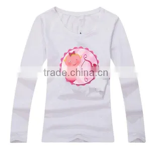 Round Neck t Shirts Wholesale Stretch 95 Cotton 5 Spandex t Shirts Women thumbnail-2